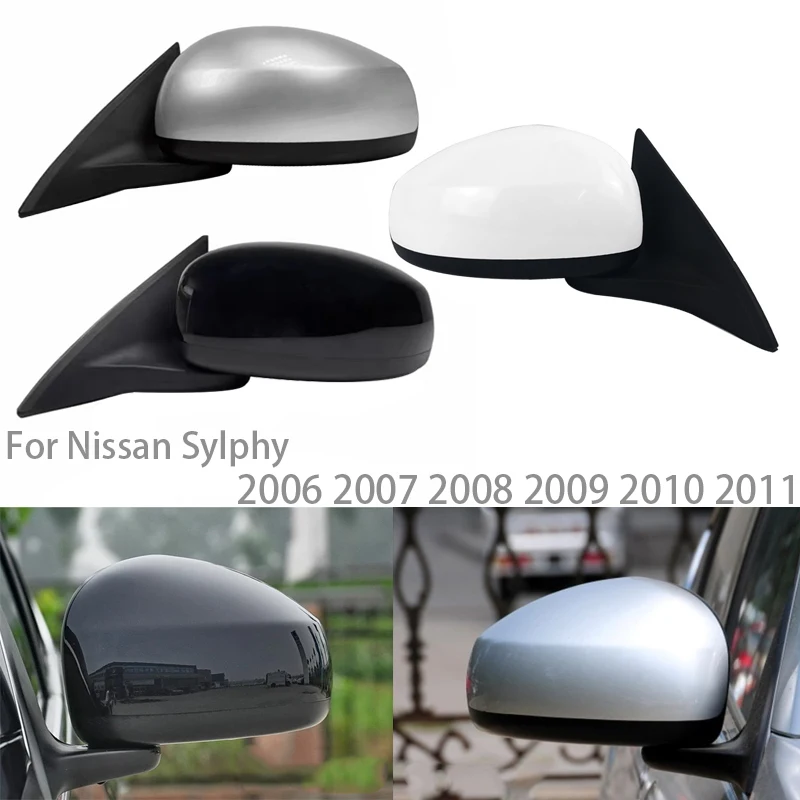 

Auto Side Rearview Mirror Assembly For Nissan Sylphy 2006 2007 2008 2009 2010 2011 Car Power Folding Door Wing 3 Wire 5 Wire