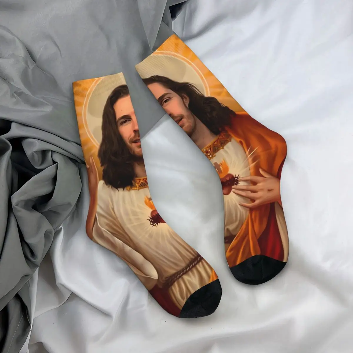 Unisex Hozier Christo Funny Jesus Singer Music Socks Comfortable Funny Happy Socks Novelty Merch Middle Tube Socks Best Gift