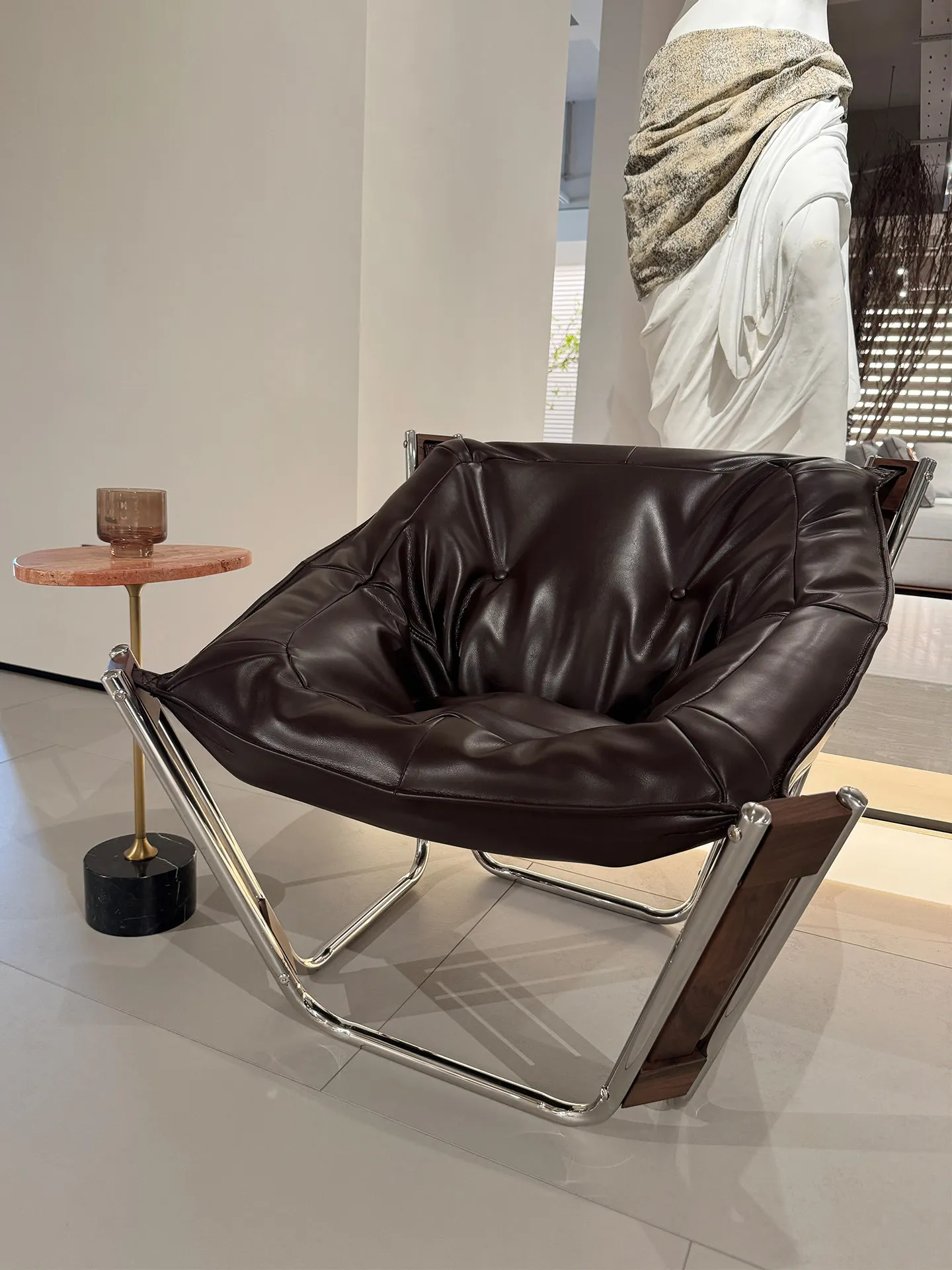 

CL antique single chair leather art creative lazy leisure chair minimalist living room home new