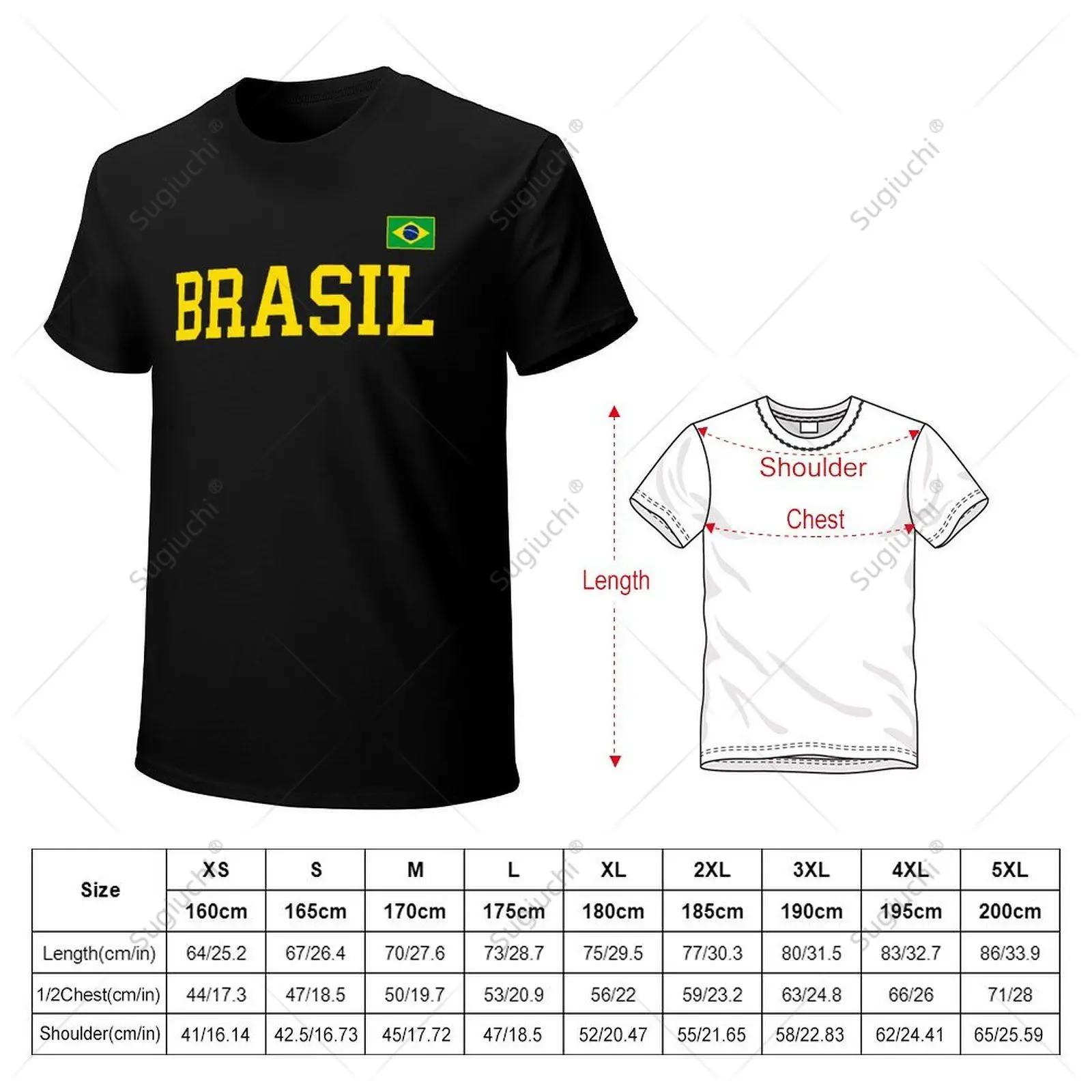 Unisex Men Brazil Brasil Gift Brazilian Flag Tshirt Tees T Shirts Women Boys 100% Cotton T-Shirt