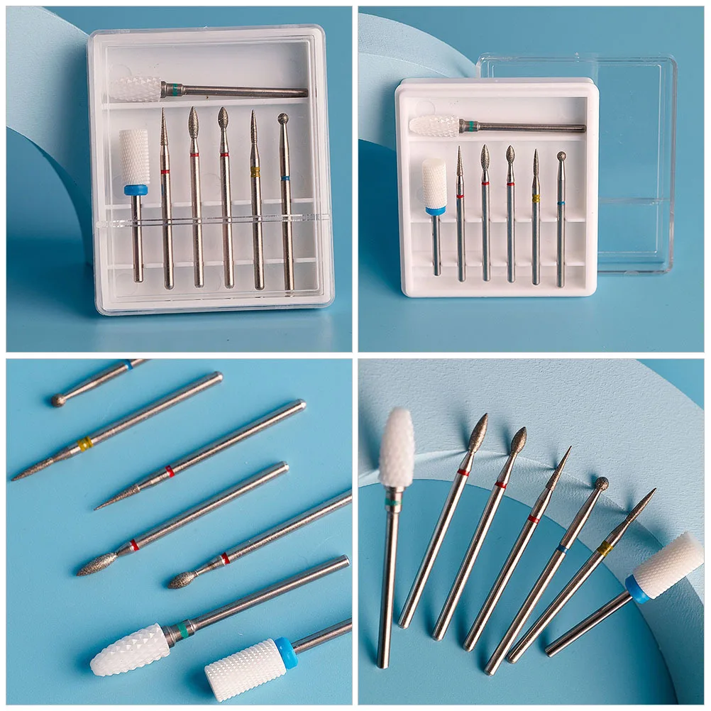 

7Pcs Tungsten Steel Nail Drill Bits Cuticle Cleaner for Acrylic Nails Nail Gel Polish Removal Manicure Drill Bits Set