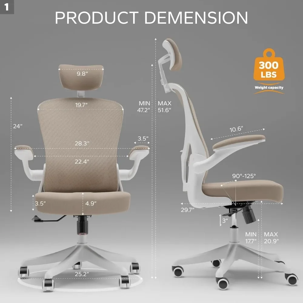 Cadeira ergonômica do escritório com braço da aleta e almofada de apoio lombar, cadeira traseira alta do computador com almofada engrossada