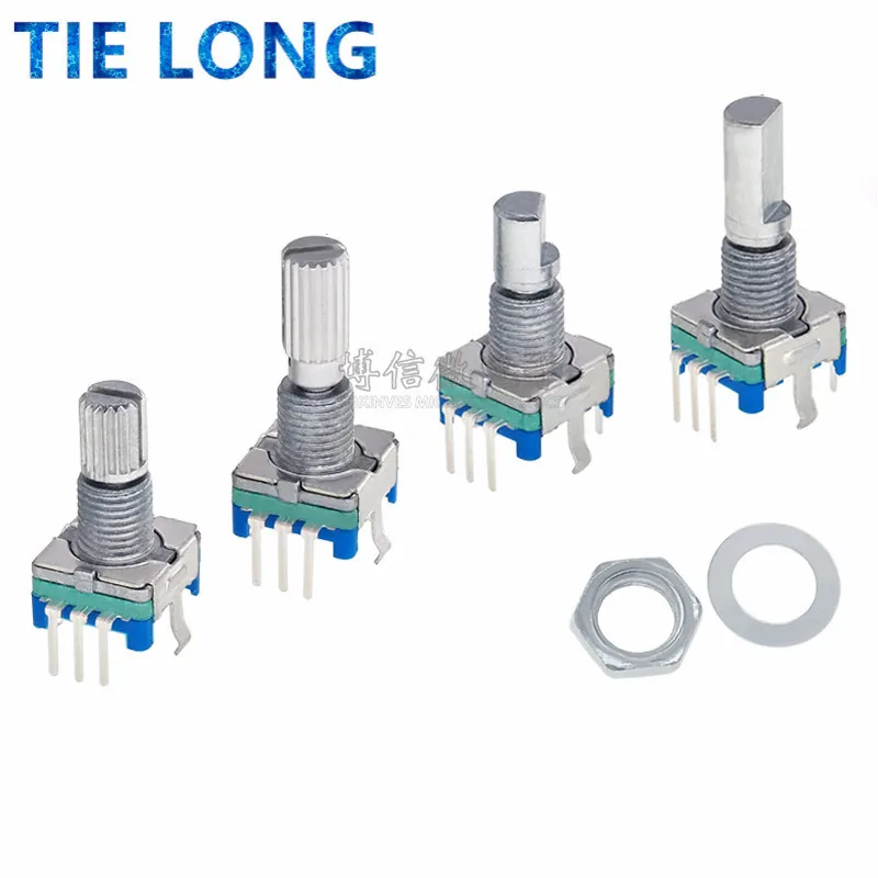 5PCS/LOT 20 Position 360 Degree Rotary Encoder EC11 w Push Button 5Pin Handle Long 15/20MM With A Built In Push Button Switch 5