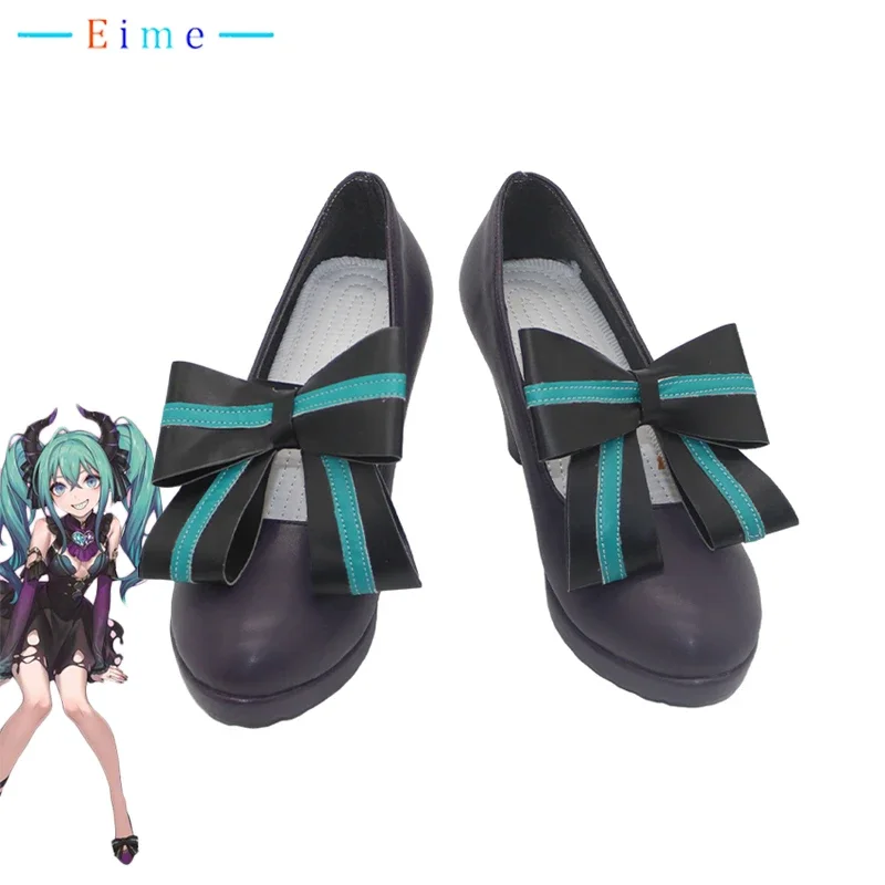 

Noodle Stopper Villain Little Devil Cosplay Shoes for Miku Cosplay Props Halloween Carnival Boots PU Leather Shoes Custom Made