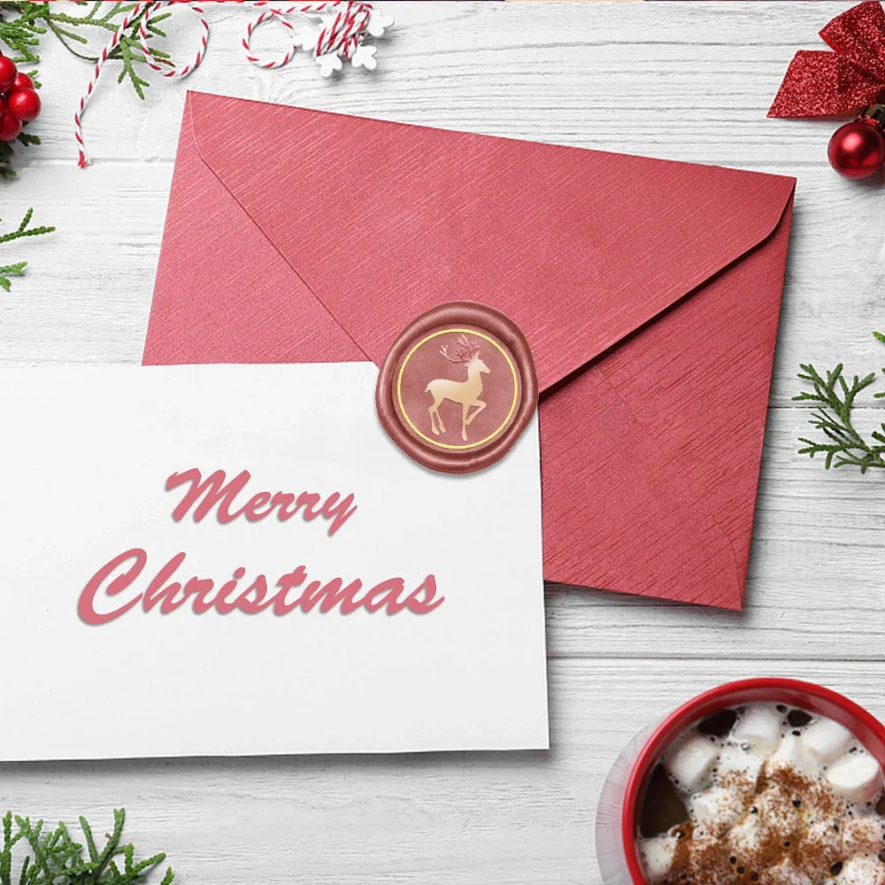 Merry Christmas Wax Seal Stamps Replacement Brass Stamp Heads Christmas Tree Elk For Decorating Envelopes Party Invitations Card
