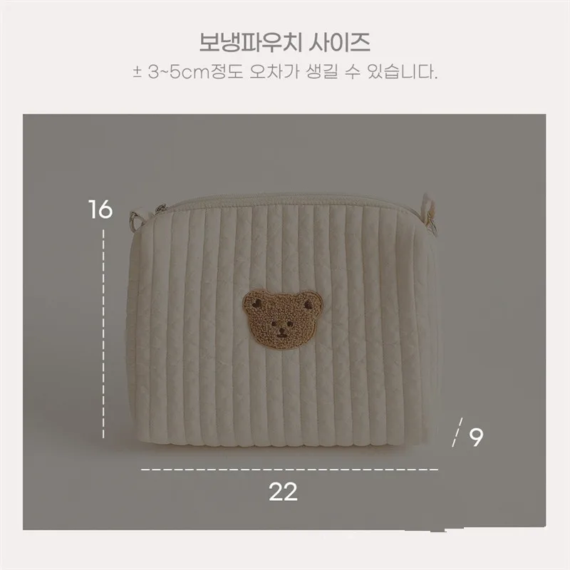 Pangdube bolsa bordada fofa para carrinho de bebê com gancho bolsa de fraldas de bebê para acessórios de bebê bolsa de mãe para coisas de bebê
