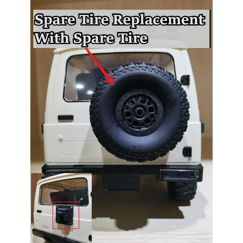Spare Tire Replacement With Spare Tire custom size For WPL 1/10 C74 RC Rock Crawler Hobby Grade Scale Decor Upgrade Accessory