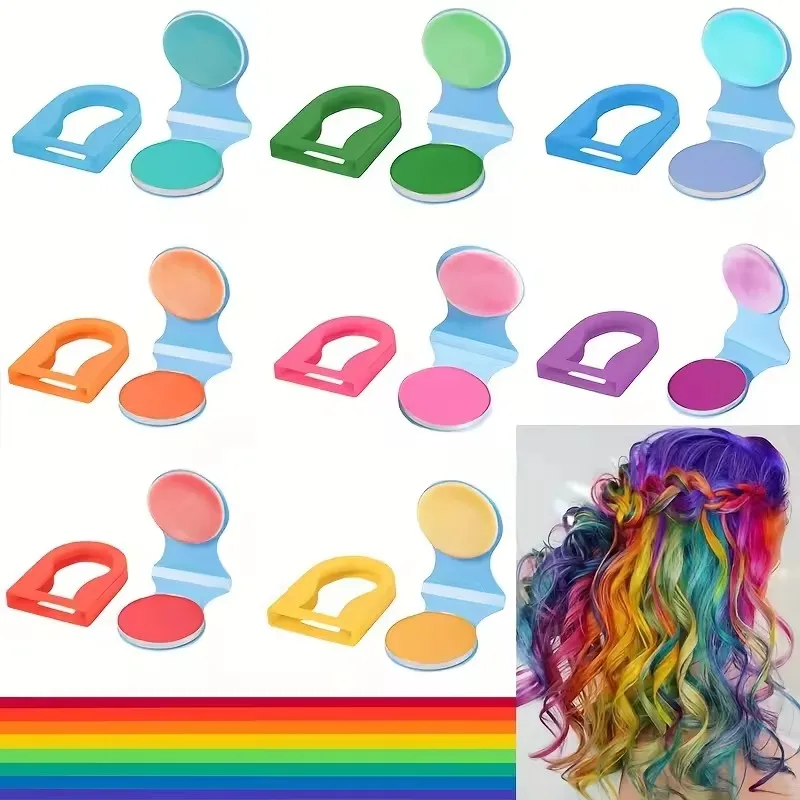 Disposable Hair Dye Powder Cake Light Color Temporary Rainbow Hair Color Disposable Single Color Hair Dye Easy to Apply