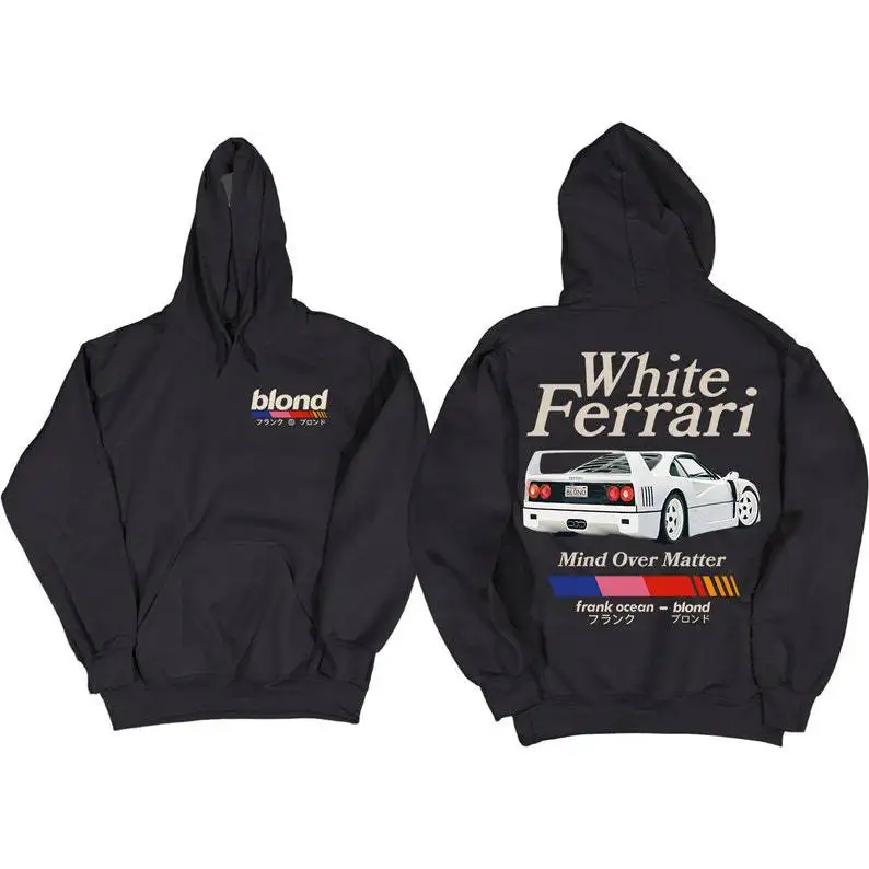 

Vintage Car Print Men's and Women's Drawstring Hoodies Hip Hop High-quality Cotton Hoodie Casual Thread Hem Hoodies