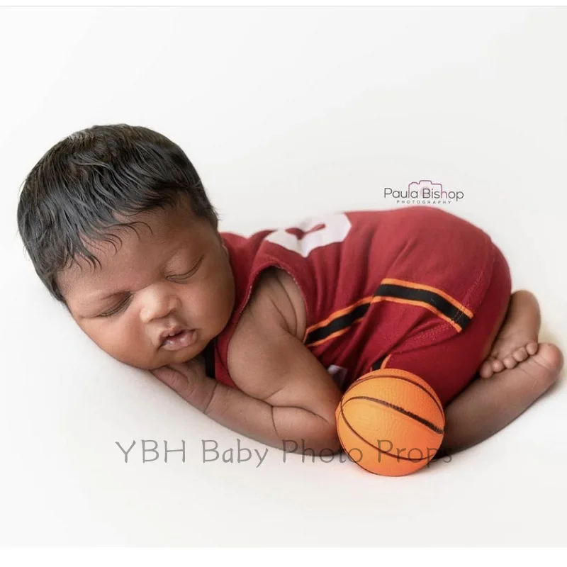 0-3M Newborn Photography Basketball Clothing White red Boy Photo Props Accessories Basketball Athlete Studio Shooting Clothes