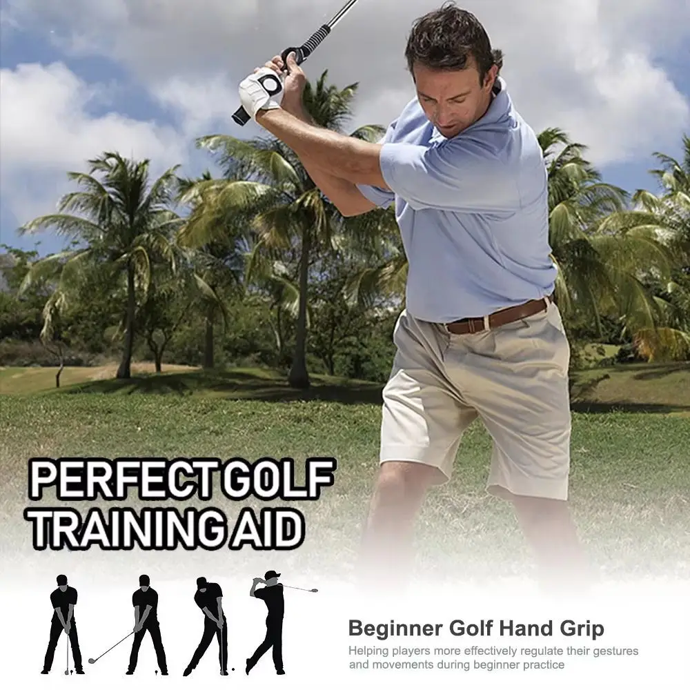 Rubber Golf Rubber Hand Shape Grip Corrector Right Hand Golf Practice Pole Grip Lightweight Durable Golf Swing Training Grip