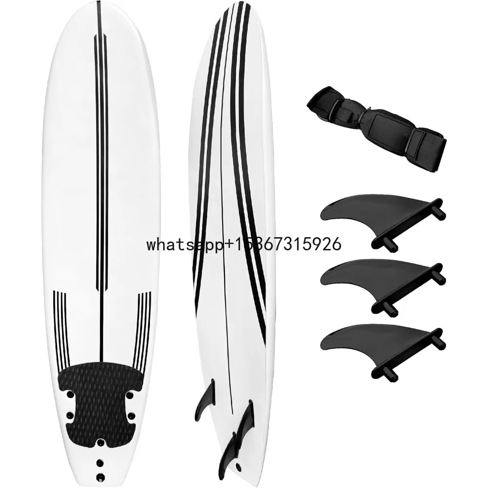 

Surfboard Softboard Foam 6 Foot Long Leash Adults Beginner To Intermediate - Comes with High Performance Traction Pad Surfboard