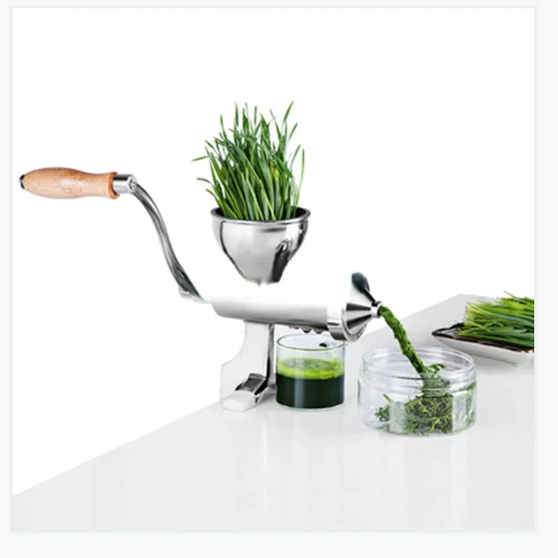 

Stainless Steel Manual Wheat Grass Seedlings Vegetable Ginger Pomegranate Fruit Juicer