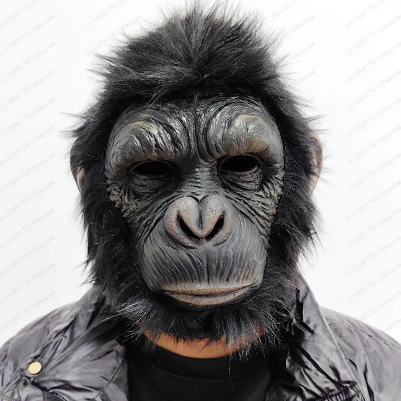 Gorilla Mask Realistic Animal Monkey Cosplay Chimpanzee Costume Funny Party Mask for Halloween Carnival