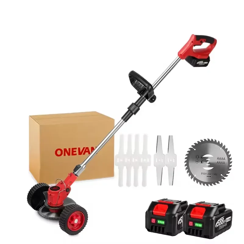 New Chargeable Electric Grass Cutter Machine Portable Weeding Machine Clipper Grass Trimmer Garden Tools Wheels Weeding