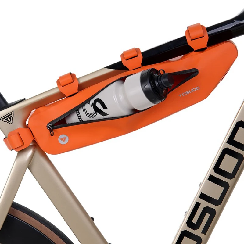 TOSUOD Bicycle Down Tube Bag 2.4L Capacity TPU Bike Bag Reflective Waterproof Small And Convenient Cycling Bag