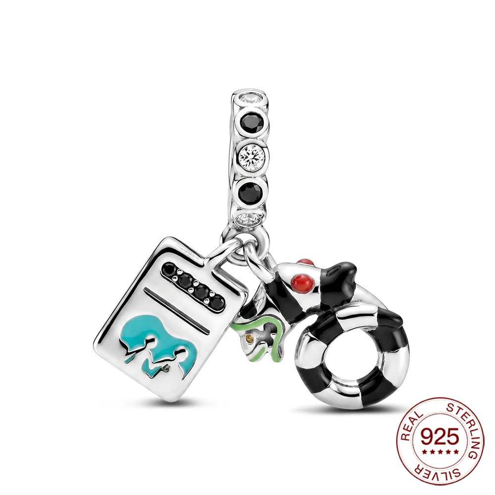 

New 925 Sterling Silver Underworld Rebirth Handbook Pendants Jewelry Making For Classic Bracelet Ladies DIY Halloween Gifts