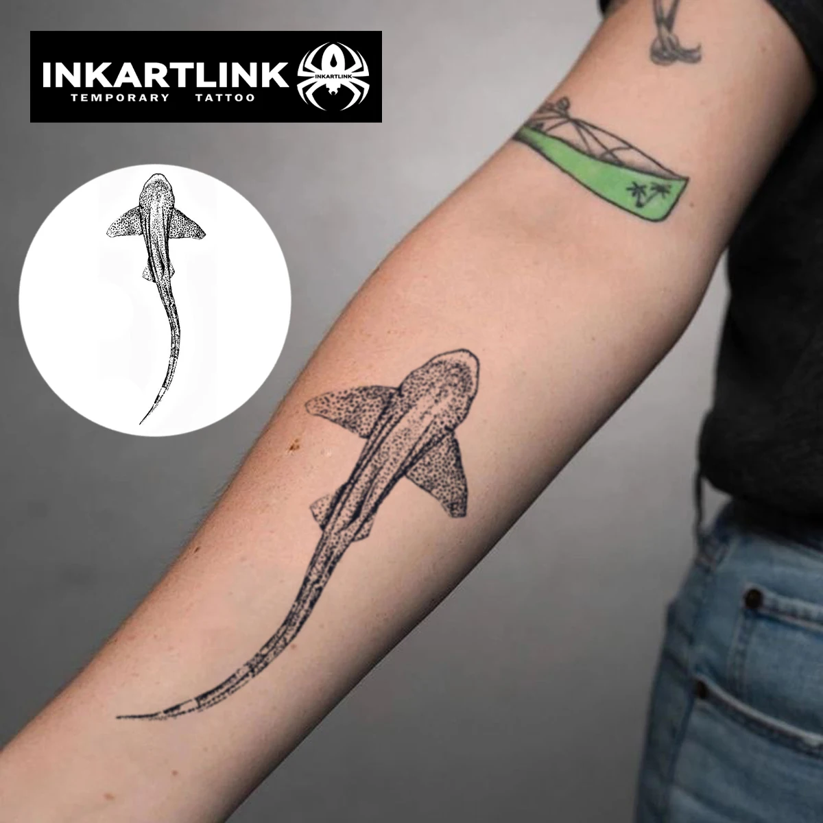 INKARTLINK Jumping Dolphin Tattoo Stickers | Beach Party Waterproof for 15 Days | Clavicle and Ankle Ocean Stickers | Sunshine V
