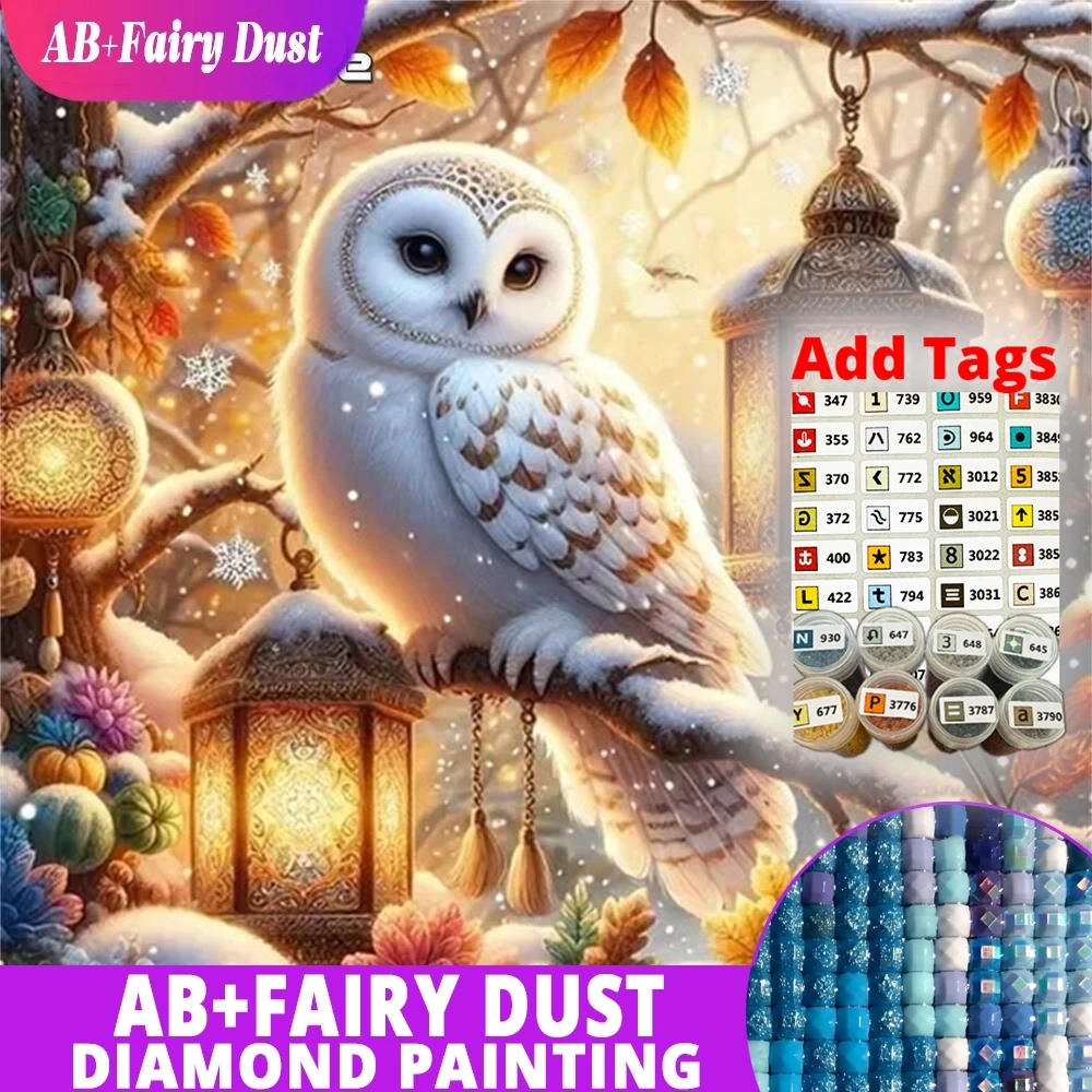 

Наклейки AB Fairy Dust DMC с изображением птиц, бриллиантовой вышивкой, совы, животных, подходят для начинающих, зимняя вышивка, алмазная мозаика, ручная работа