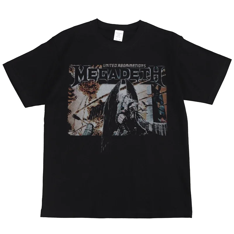 Streetwear MEGADETH Band Surrounding T-shirt Men Women tees Cyberpunk Retro Vintage Cotton Casual Oversized tops Short Sleeved