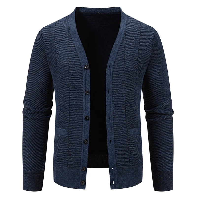 

Men's Leisure Plus Velvet Knitted Cardigan Sweater Coat Plus Velvet Jacket in Autumn and Winter