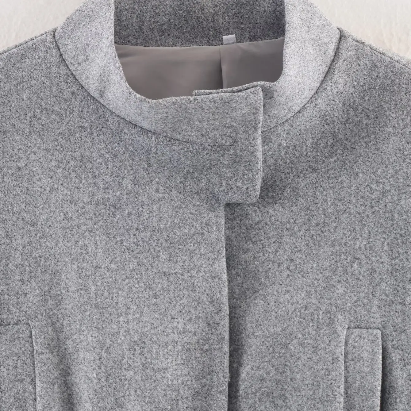 

Faionable Versatile Woolen Jaet Coat for Women Autumn New Sle JNLEAO Ele Design Long Sve Button up Stand Collar