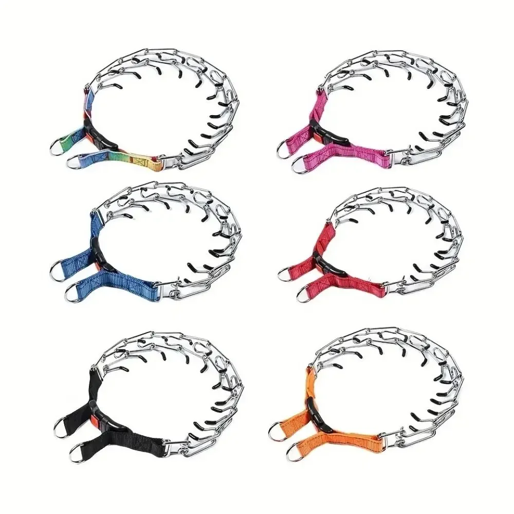 Adjustable Prong Pinch Training Collar Stainless Steel Comfort Tips Rubber Correction Pinch Collar no Pull Durable