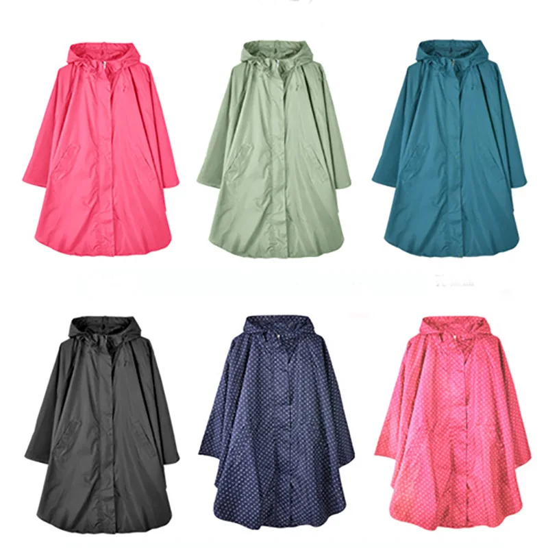 Cross-border lightweight fashion raincoat adult lightweight breathable one-piece poncho waterproof trench coat foreign trade