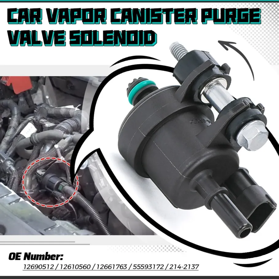 12690512 12610560 Car Vapor Canister Purge Valve Solenoid Fit For Cadillac GMC Chevy Buick 3.0L 3.6L Solenoid Control Valve