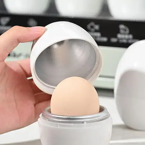 Multifunctional Egg Shape Microwave Egg Steamer Professional White Microwave Boiled Egg Maker Quick Egg Cooker Cooking Accessori