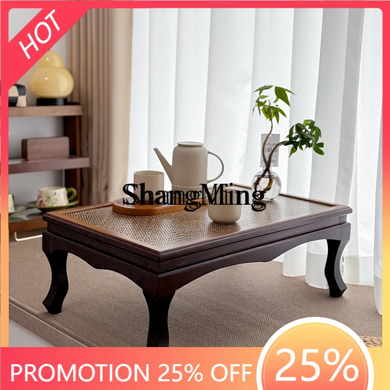 

FG good-looking high-end simple bay windowrattan balcony small coffee table floor table high-end casual low table