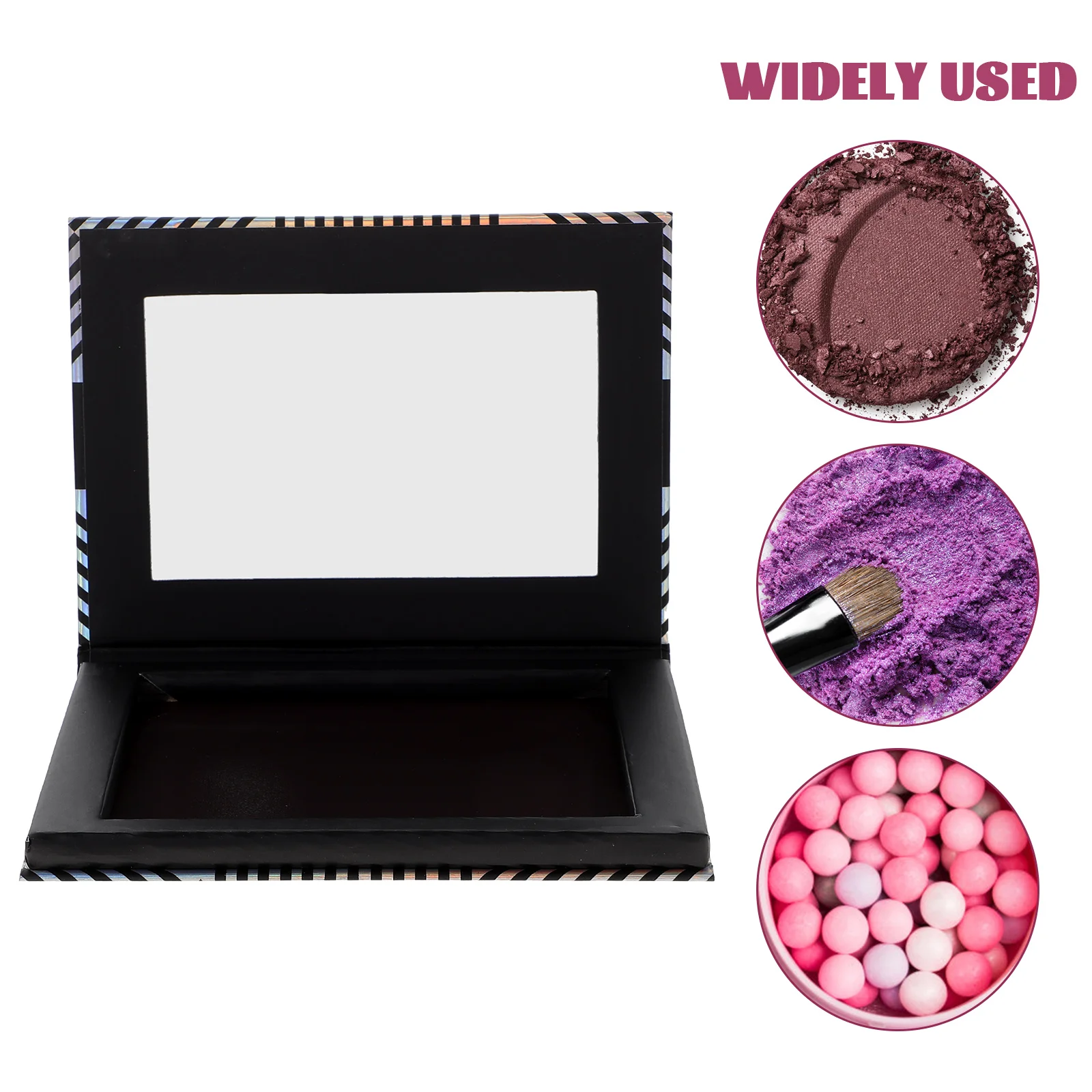 Estuche vacío, soporte para sombra de ojos, organizador, caja de almacenamiento magnética con paleta de espejo