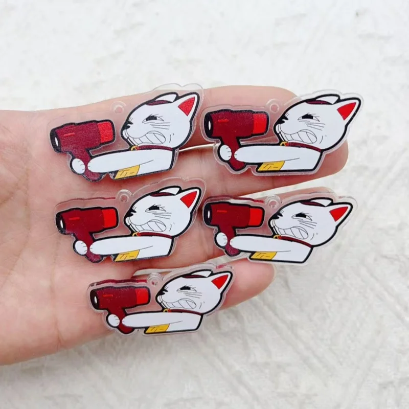 10pcs acrylic cartoon hair dryer cat charm pendant earrings necklace bracelet DIY jewelry making materials and accessories