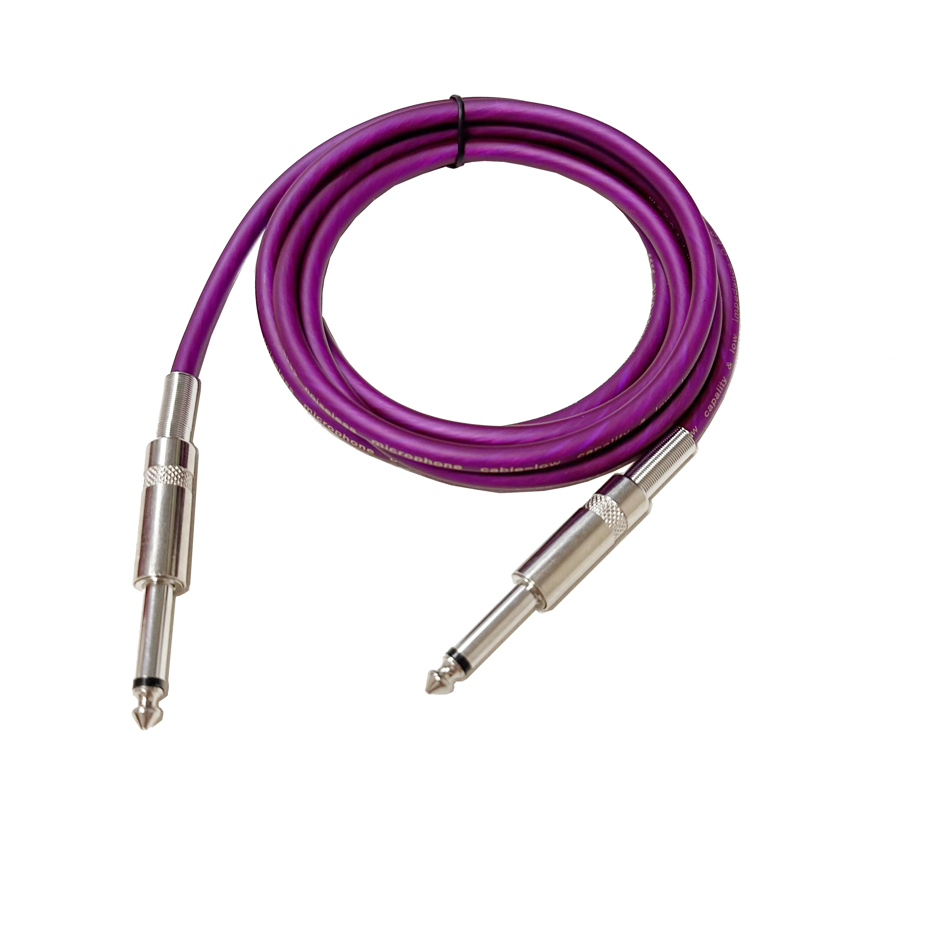 Cable mono de 6.35 mm chapado en oro, cable de guitarra macho a macho, cable de instrumento con trenzado de algodón para guitarra, bajo y teclado.