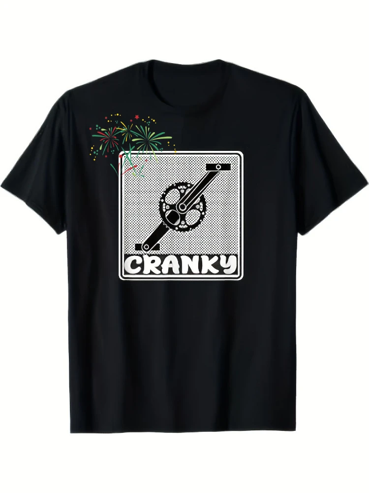 

Vintage BMX & CRANKY Graphic with Sprocket Design-100% cotton summer casual O-neck short sleeve printed men's T-shirt.