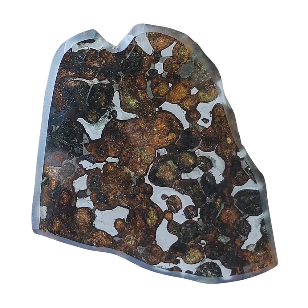 

26.5g SERICHO Pallasite Olive Meteorite Slices Olive Meteorite Specimen Natural Meteorite Material - From Kenya - TA216