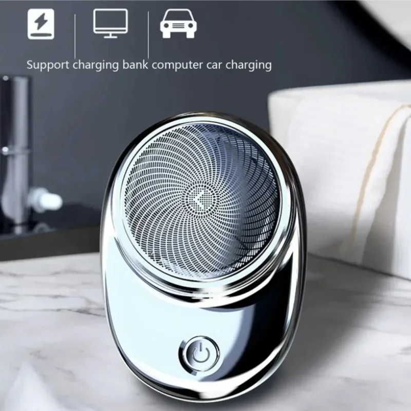 Maquinilla de afeitar eléctrica portátil para hombre, afeitadora de viaje, húmeda y seca, carga Usb, recortadora de pelo corporal