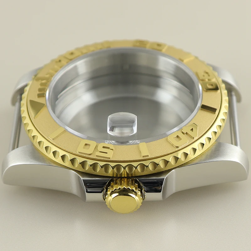 غواص 40 مللي متر ساعة حافظة الياقوت الزجاج مقاوم للماء ل Seiko NH35 NH36 8215 Eta2824 حركة 28 5 مللي متر الطلب أحادي الاتجاه يخت الحافة