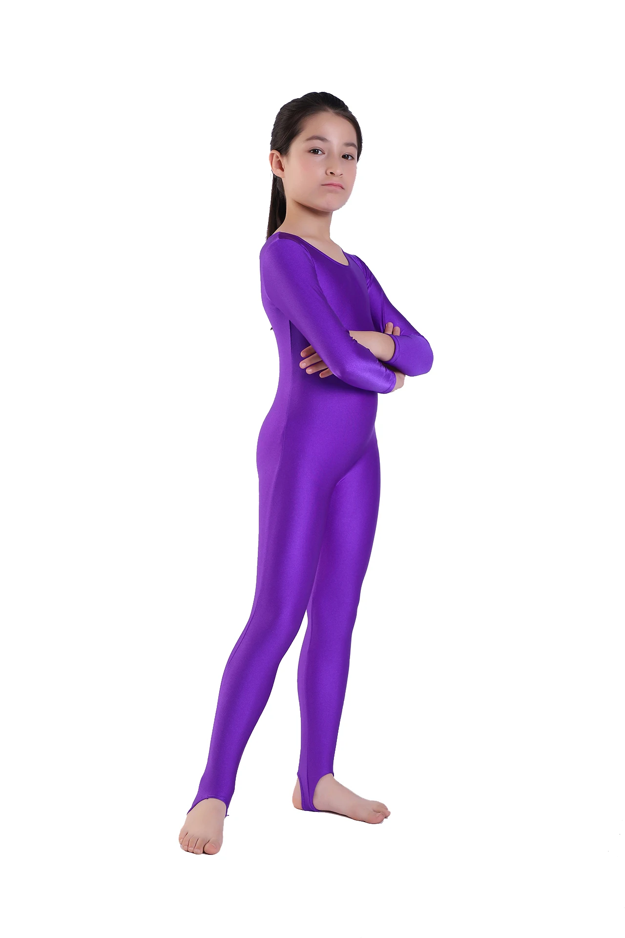 Kids Girls Ballet Leotards Costume Long Sleeve Gymnastics Leotard Jumpsuit Unitard Ballet Dance Class Training Performance Wear