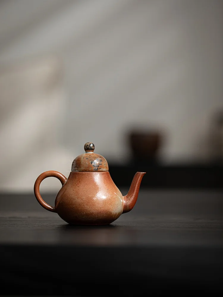 

Чайник для заваривания чая Guizhou Hall Raku, керамический, с эффектом кракле, с защитой от ожогов, маленький, одинарный, с ручкой