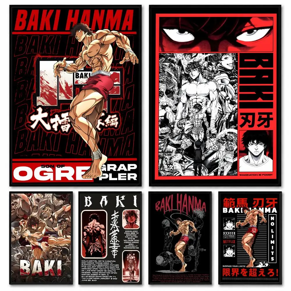 Japanese Anime Baki the Grappler Poster Room Decor Home Wall Art Printing Waterproof Garage BedRoom Posters Gift