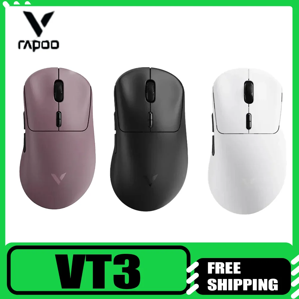 Rapoo VT3 MAX ماوس لاسلكي الشمال 54L15 رقاقة عمر البطارية الطويل بيئة العمل مكتب الرياضة الإلكترونية المزدوجة 8K معدل الإرجاع تخصيص
