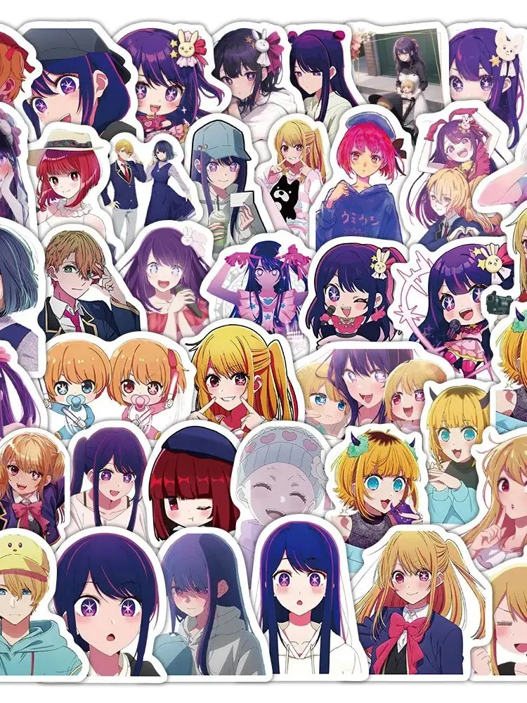 AliExpress FANLU 60PCS OSHI NO KO Stickers Funny Animation Sticker Cartoon Kids Toys Luggage Laptop Phone Guitar Car Bike Skateboard Decals
