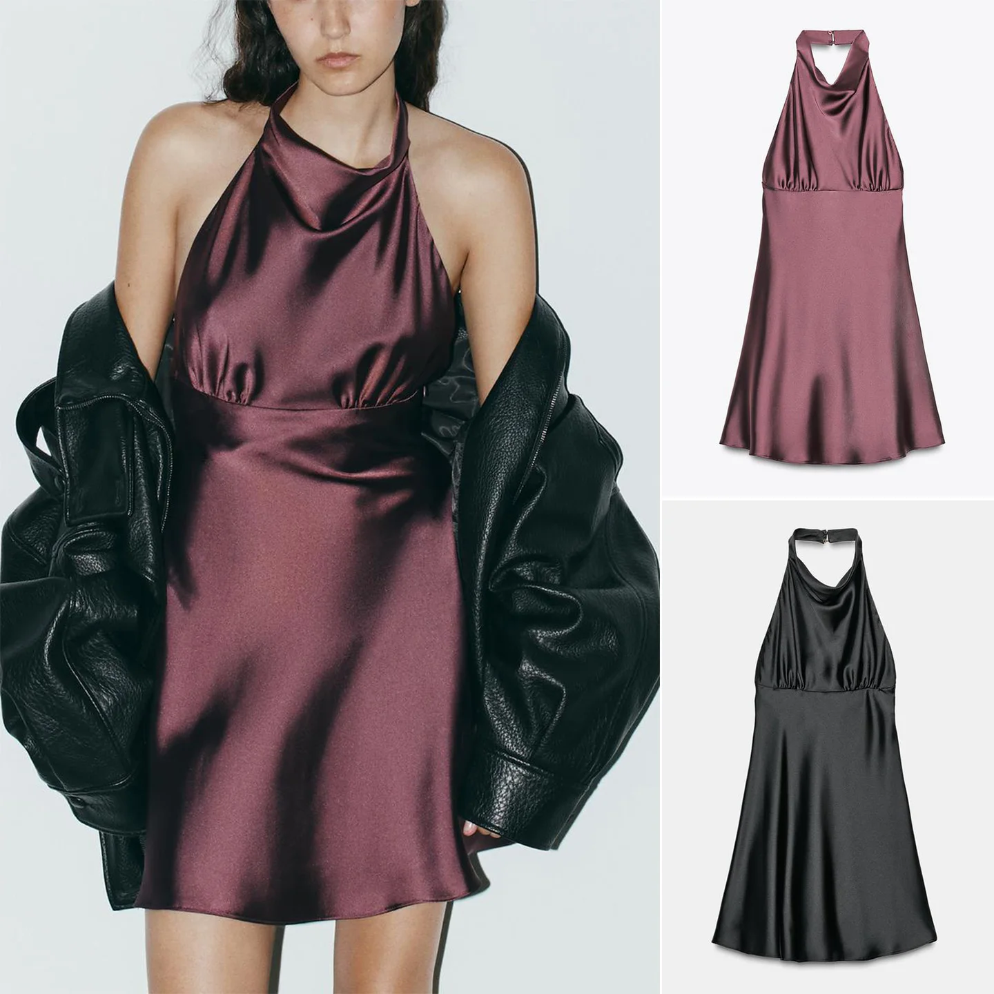 Raso di seta ort Dr Bal Design Colletto appeso Faion da donna Autunno Nuovo arrivo Casual Sle Gonna a trapezio Body ape