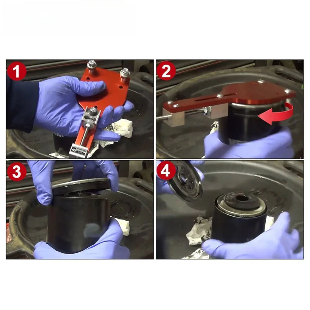 PinXin استبدال 77750 أداة قطع فلتر الزيت القابلة للتعديل قطع السيارات اكسسوارات السيارات تناسب المدى 2-3/8 "-5" الألومنيوم الأحمر الأسود #4