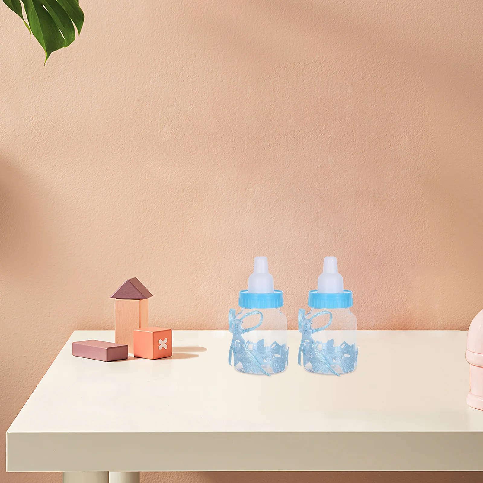 

24Pcs Bear Shaped Baby Bottle Candy Boxes Transparent Reusable Party Treat Favors Baby Shower Gift Candy Containers