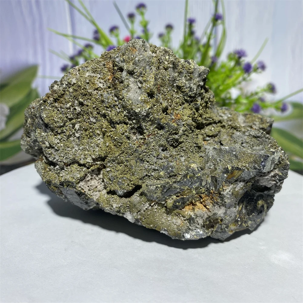 

Natural Raw Stone Copper Pyrite Mineral Specimen Symbiotic Original Gemstone Meditation Healing Gift Home Decoration