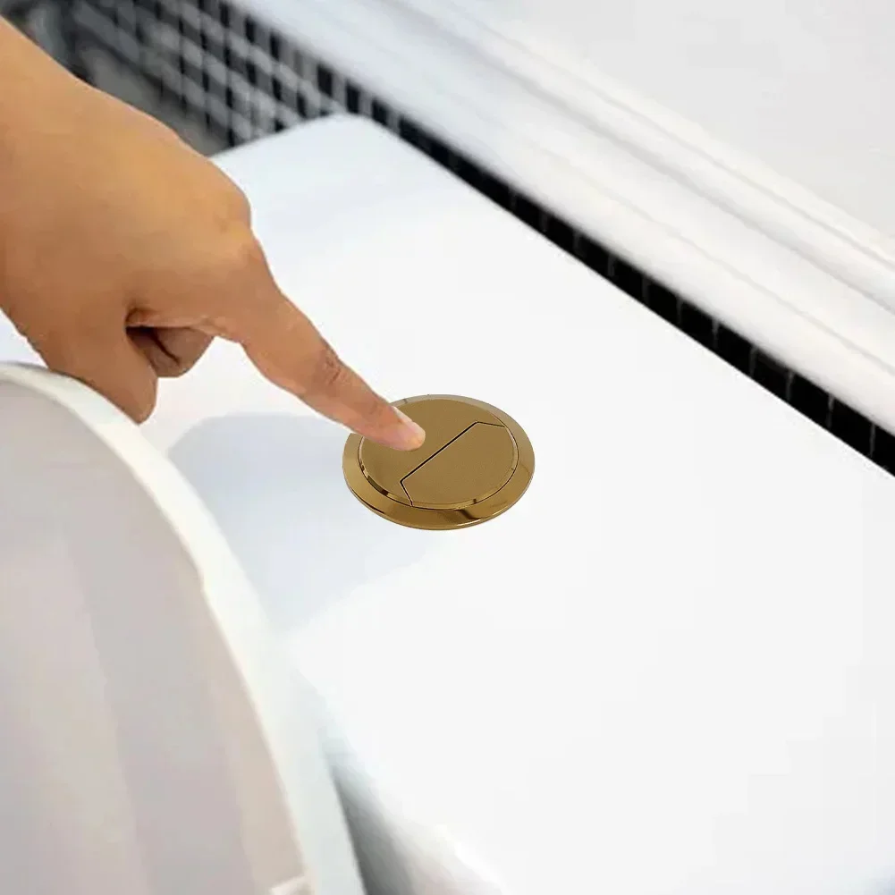 48mm Gold Toilet Flush Button 48mm Dual Toilet Tank Repair Round Head Bathroom Fixtures Home Toilet Lid Push Button