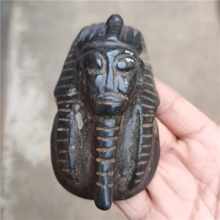 Hongshan Culture Archaize Black Iron Meteorite Hongshan People Small Statue #3
