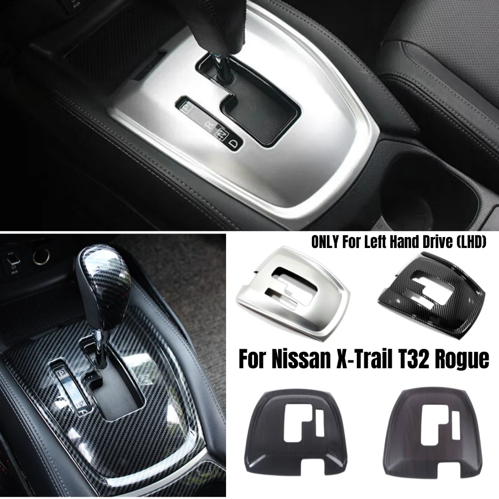 

For Nissan X-Trail X Trail T32 Rogue 2014-2019 2020 ABS Carbon fiber Silver Gear Shift Panel Frame Cover Car Styling Accessories